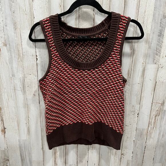 Talbots Red Brown Sweater Vest Angora Womens Petite XS Academia Preppy - Picture 1 of 7
